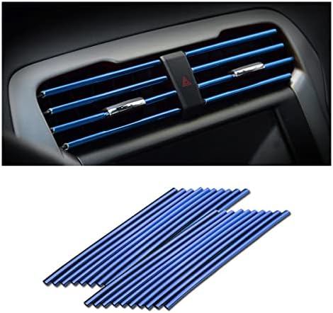 Car Air Conditioner Decoration Strip for Vent Outlet, 20 Pieces Universal Waterproof Bendable Air Vent Outlet Trim Decoration, Suitable for Most Air Vent Outlet, Car Interior Accessories (Blue)