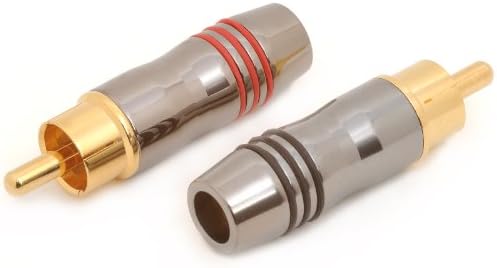 4x Premium RCA Phono Plugs Gold Plated Solder Audio Connectors PHOPLU03