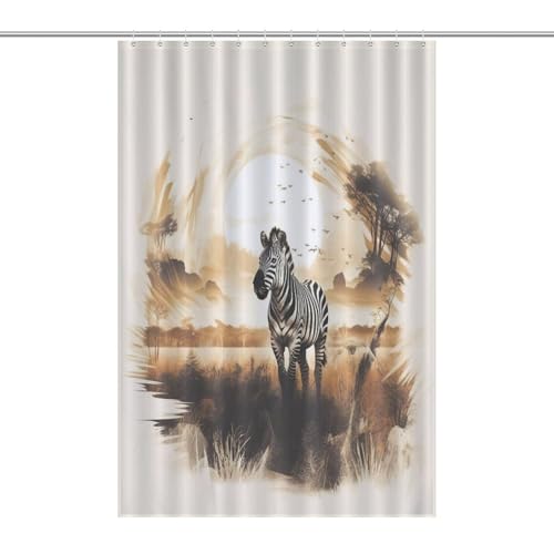 Rideau de douche zèbre 122x183 cm en polyester imperméable - 7
