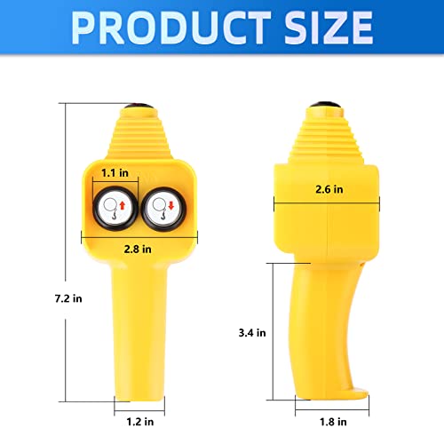 Meanlin Winch Hand Control Assembly, Crane Push Button Switch, For 1500Lbs To 5000Lbs 12V Up-Down Crane Pendant Hand-Held Control Station Replacement (Yellow) #TOP1