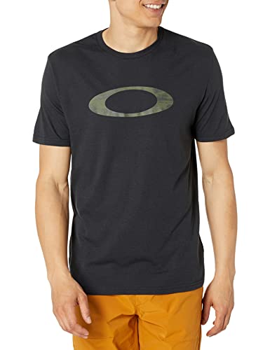 Oakley Mens O-Bold Ellipse Tee T-Shirt, Black/Brush Tiger Green, Large US