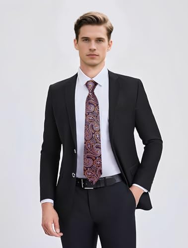 Image of YourTies Paisley Men's Necktie Woven Silk Floral Ties for Men Designer Formal Business Party Wedding