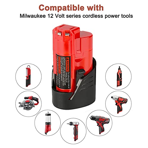 Antrobut 2 Pack 3000Mah Replacement Lithium 12V Milwaukee M12 Battery + M12 Rapid Charger For Milwaukee M12 Battery Charger #TOP3