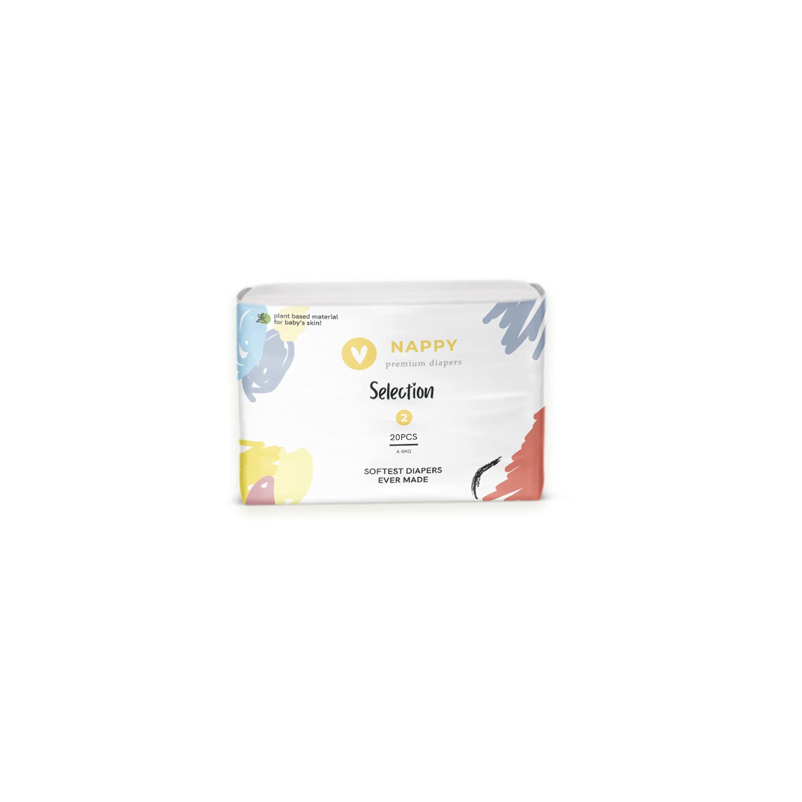 Nappy Selection Premium Diaperssize 2 (4-8KG) 20 diapers | Organic-Natural Cotton enhanced back-sheet | Made in the EU