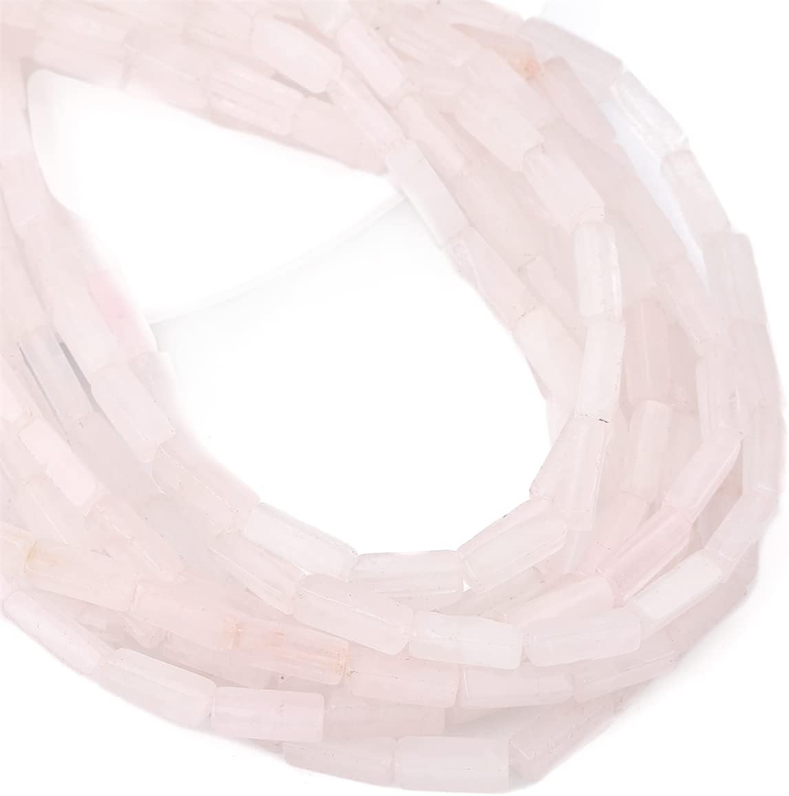Natural Rose Quartz Tube Beads Rectangle 4x13mm 40cm/Strand Stone Beads for Jewelry Making - Image 6
