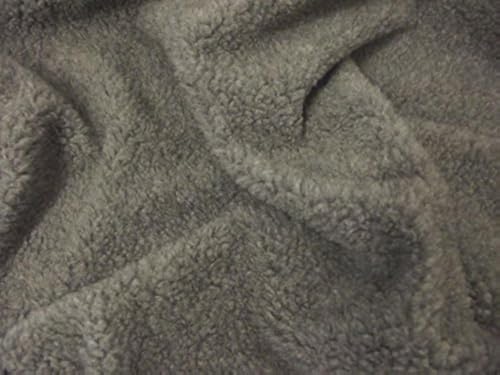 Tissu fausse fourrure polaire sherpa gris cachemire de qualité supérieure 1m
