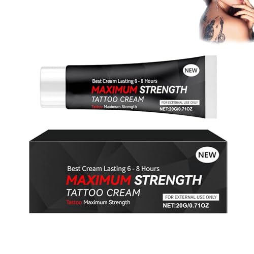 Crema per tatuaggi per pelli sensibili – Crema anestetica da 20 g con formula naturale, effetto duraturo e cura della pelle | lenisce, idrata e nutre la pelle fresca tatuata (1) Crema per tatuaggi per pelli sensibili – Crema anestetica da 20 g con formula naturale, effetto duraturo e cura della pelle | lenisce, idrata e nutre la pelle fresca tatuata (1)