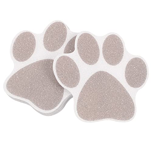 Cabilock 10 Piezas Parche Decorativo Anti-Slip Agarre Pegatinas Dibujos Animados Paredes Conformado Peldaños De Baño con Estampado De Huellas Pisos Peldaños De Bañera Agua Mañana Gris