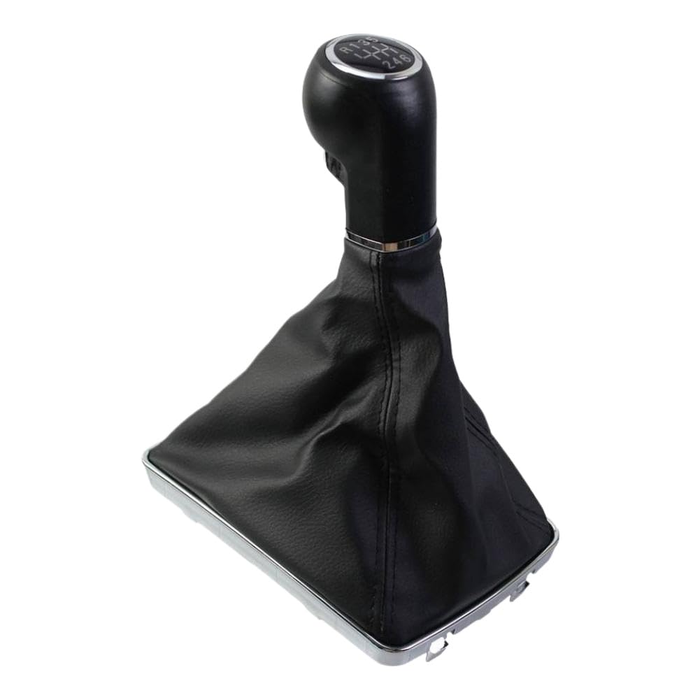 Jhshhpmec Onecolor Gear Shift Knob Replacement For Astra H 2004-2010 - Black Plastic And Leather Gear Lever Handle