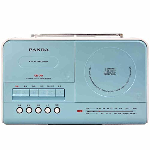 Portable CD Boombox with AM/FM Stereo Radio Blue | CD/MP3/WMA/Tape Compatible | LCD Display | AUX Port Supported | USB/SD Card S