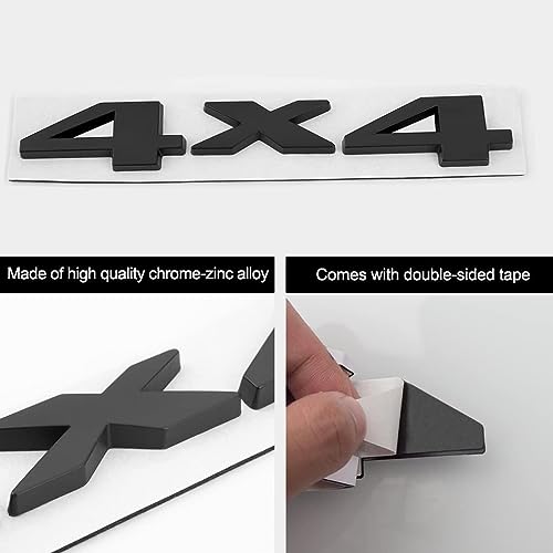 Image of Automaze 3D Metal 4X4 Letter Car Logo Sticker Badge, 0.78 x 3.93 x 3.93 Inches, Black