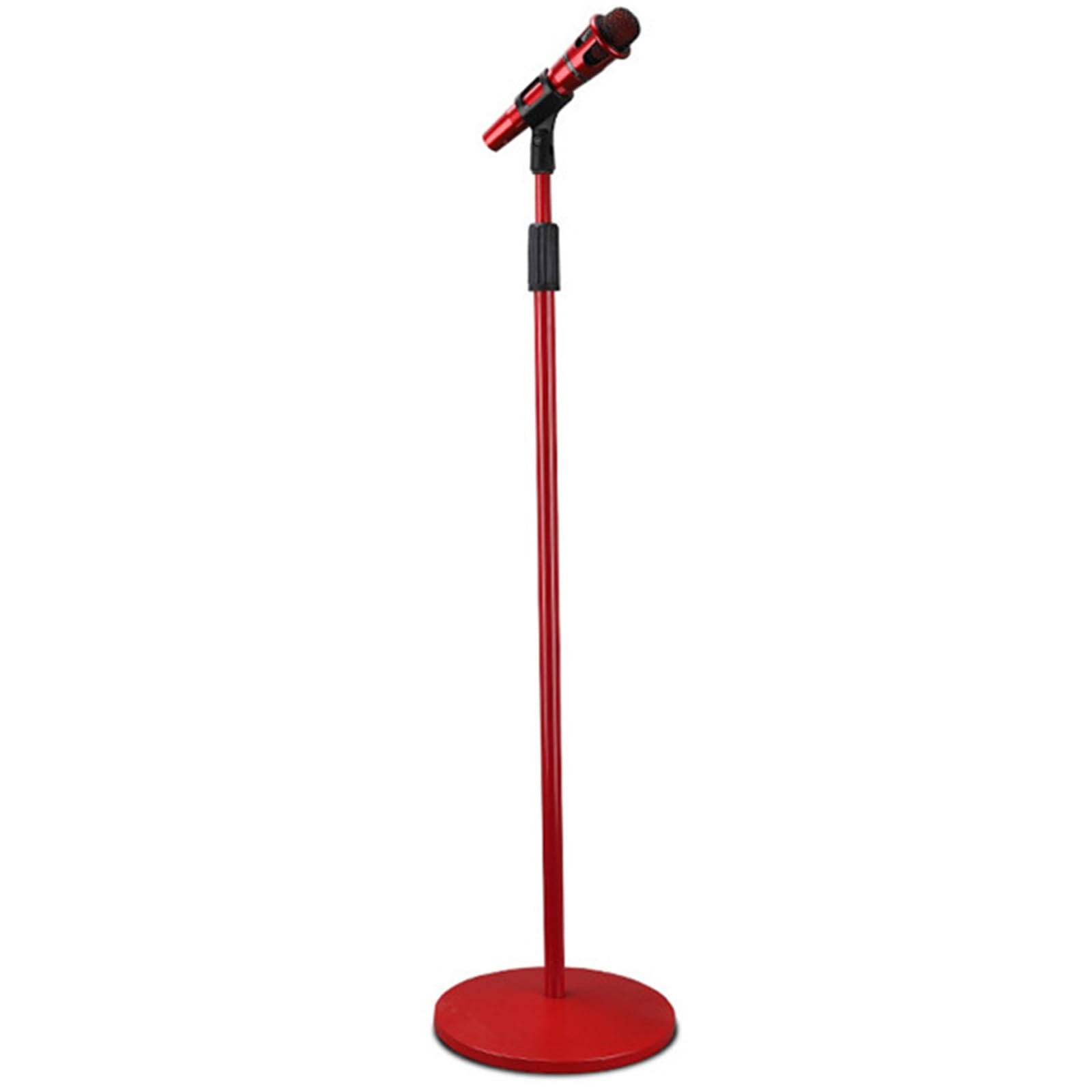 Soporte Microfono pie, Soporte de Suelo para Micrófono de Metal Ajustable de alta Resistencia, Adecuado para Cantar/Transmitir en vivo/Escenario, con Base Redonda Ponderada, Soporte Micro ( Color : B