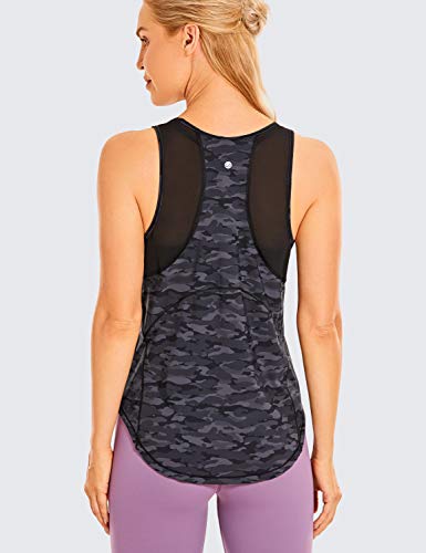 image for CRZ YOGA Women's Breezy Feeling Mesh Yoga Tank Tops Quick Dry Workout 