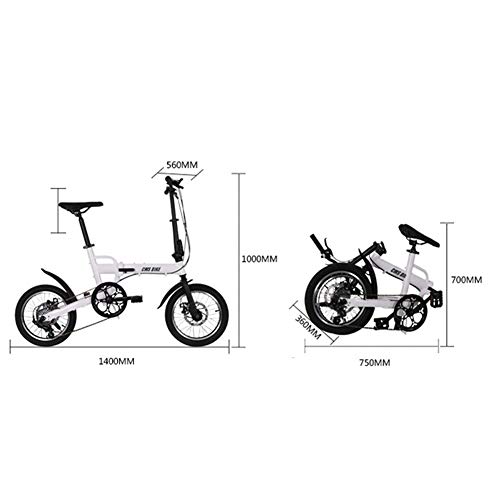 Dbtxwd Vélos 16 Pouces, Vélos Étudiants, Vélos Pliants pour Hommes Et Femmes, Vélos À Amortisseur À Vitesse Variable, Convient pour Les Sports en Plein Air Route Urbaine De Banlieue - Image 5
