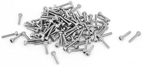 uxcell M1.4x8mm 0.3mm Pitch Hex Key Socket Head Cap Screw Bolts 100pcs