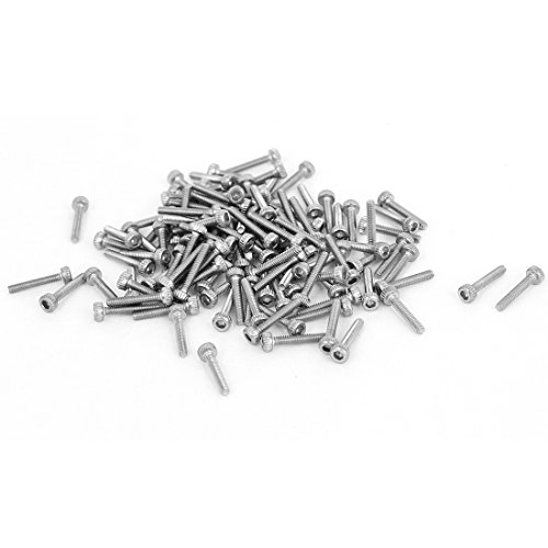 Uxcell M1.4X8Mm 0.3Mm Pitch Hex Key Socket Head Cap Screw Bolts 100Pcs #TOP2