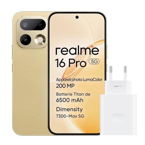 Batterie 6500mAh pour le realme 16 Pro 5G, le téléphone idéal des voyageurs avec charge 45W