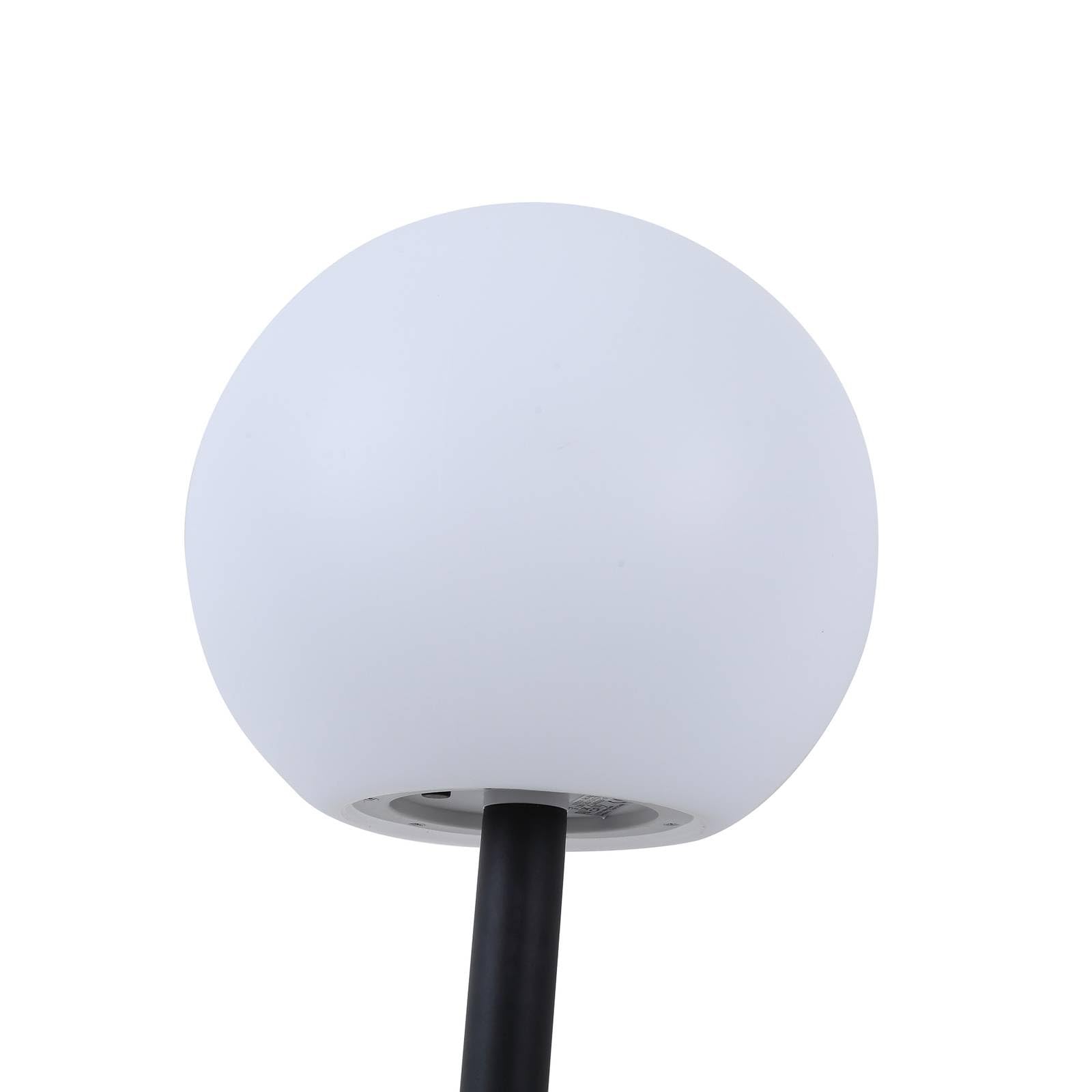 Lindby Moderne Lot de 3 lampes d'extérieur avec piquet de terre avec LED sur solaire - Lago Plastique Blanc Globe/Jardin/Luminaire/Lumiere/Éclairage