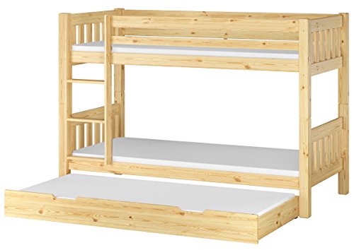 Erst-Holz®Kinderzimmer Etagenbett Kiefer massiv 90x200 Stockbett...