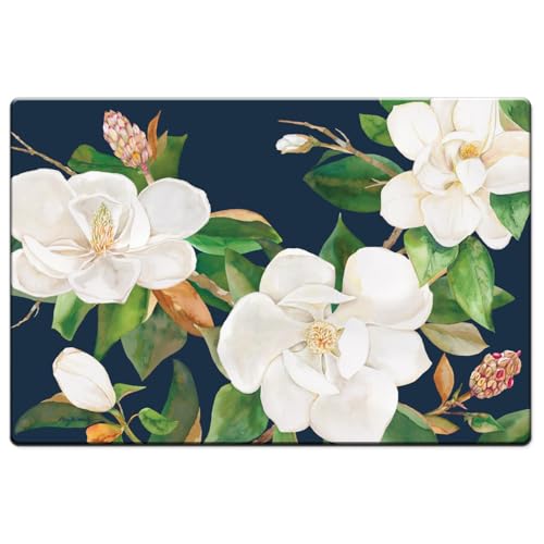CounterArt Magnolia Motif 30” x 20” Decorative Vinyl Comfort Floor Mat Manufactured in The USA, Waterproof, Reduces Muscle Fatigue, Easy to Clean