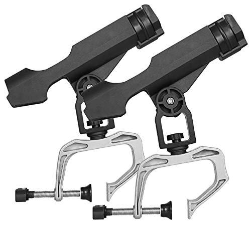 Rutenhalter mit 360 Grad drehbar verstellbare Angelrutenhalter mit großer Zangenöffnung Angelrute Rutenhalter für Boot Kajak(RH20-2PCS) Cover