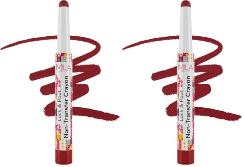 Image of Mila Beaute Lock & Pout Matte Crayon Lipstick for Women I Smudge Proof & Transfer-Proof Lipstick I Hydrating with Ceramides & Shea Butter I Highly Pigmented & Glides Smoothly | Suitable for Indian Skin Tones - On Repeat