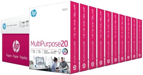HP Printer Paper | 8.5 x 11 Paper | MultiPurpose 20 lb | 10 Ream Case - 5000 Sheets | 96 Bright | Made in USA - FSC Certified | 112000PC
