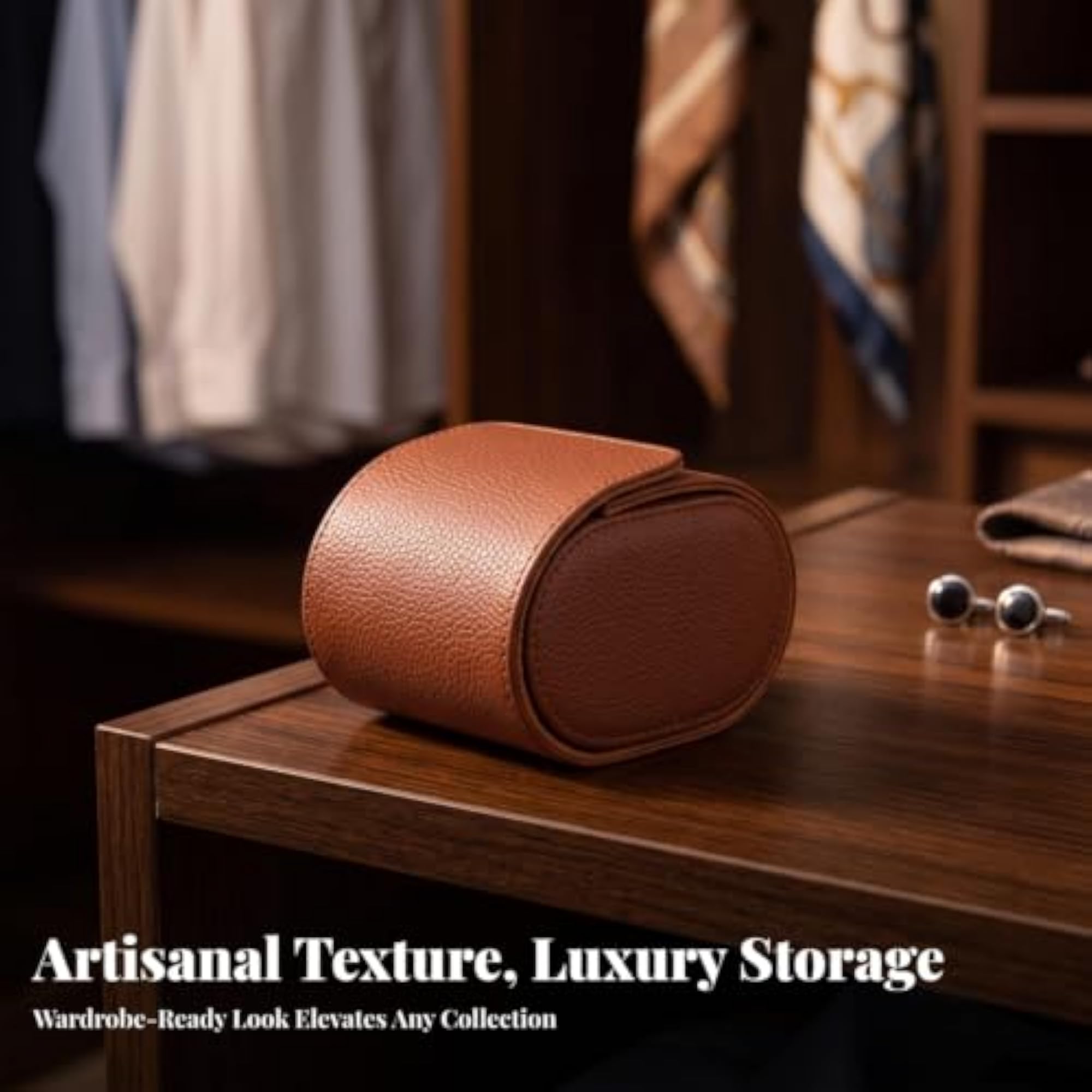 PU Leather Travel Watch Case, Scratch Resistant