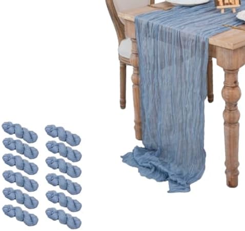 12 Piezas De Camino De Mesa De Estopilla De 10 Pies, 35 X 120 Pulgadas, Camino De