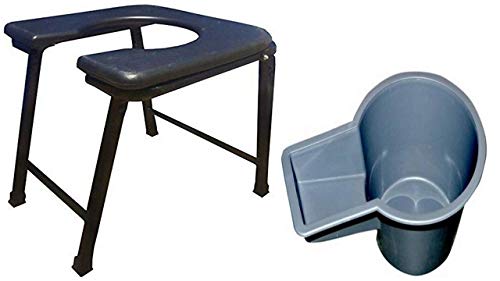 Image of SURGICAL COMMODE STOOL, COLOUR BLACK,ROUND PLASTIC SEATING SEAT, FOLDABLE STOOL, PREMIUM LOOK, FOLDABLE STOOL, EASILY STORAGE AND TRANSPOTATION (Design 13)