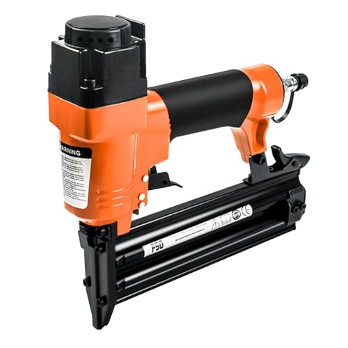 Clavadora neumática, grapadora neumática profesional 2 en 1 con botella de aceite. máx. 8 bar pistola de clavos de aire comprimido con nariz de seguridad para taller, trabajos de revestimiento de casa