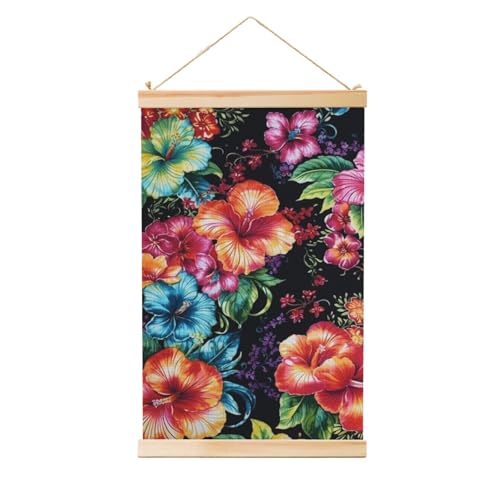 Toile suspendue fleur d'hibiscus 50,8x76,2cm art vintage peinture amusante pour salon