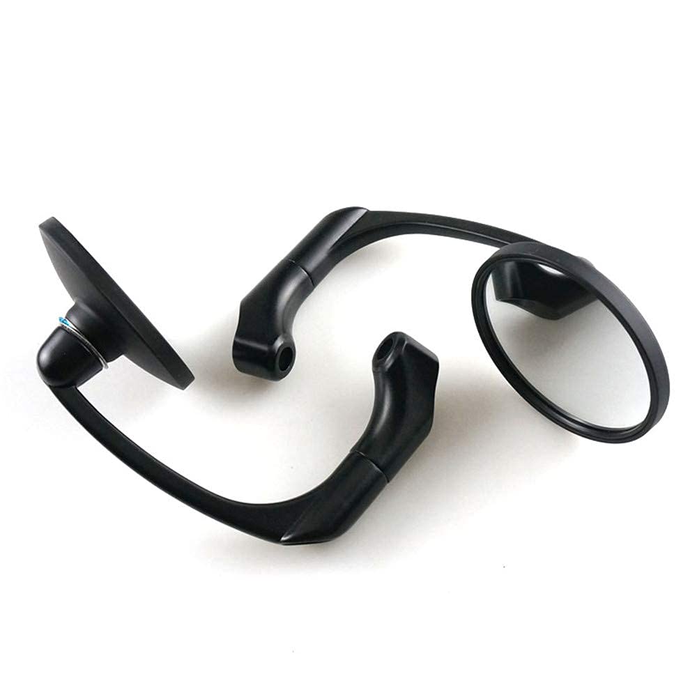 2 Pack Motorcycle Universal Bar Ends Rear View Mirrors Compatible with 8/10mm Handlebars Rearview Side Mirrors Motorbike Square Mirrors Accessories, Black