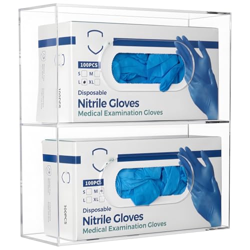 Aphbrada Glove Box Holder Glove Dispenser Wall Mount, Acrylic Glo...