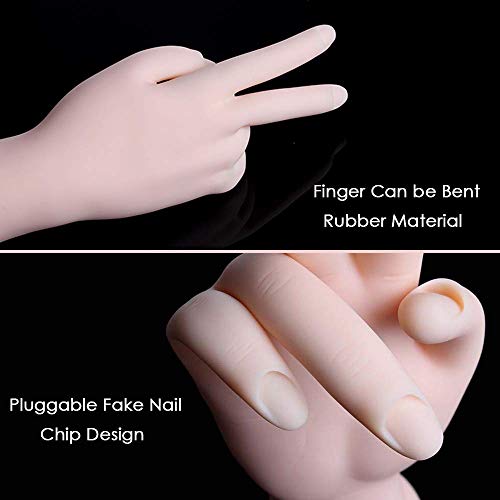 image for TooDeal Practice Hand for Acrylic Nails - 2Pack Nail Art Training Hand