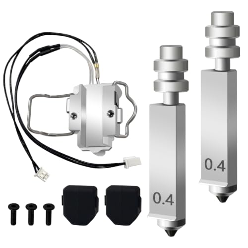 RugooSpink Kit di riscaldamento per stampante Kobra X 3D, gruppo riscaldante, componente riscaldante per caldo, con 2 ugelli aggiuntivi da 0,4 mm per accessori Anycubic Kobra X senza ossido di