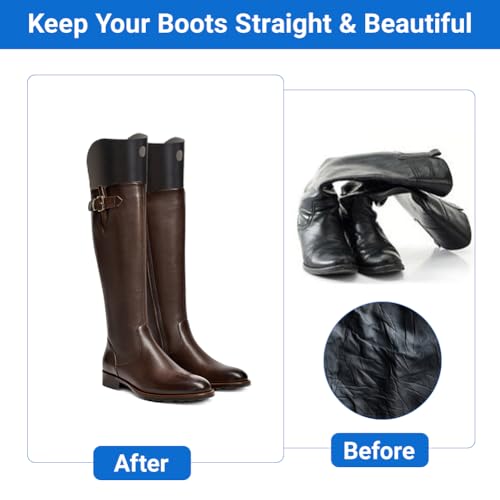 Editbar 10 Blatt Stiefelformer, mit 1 Paar Wollhandschuhe – Robuste Stiefel Unterstützung,Stiefel Ständer Halter,Elastische Stiefelform Einsätze,Stiefelhalter für Stiefel unterschiedlicher Höhe,8 Zoll