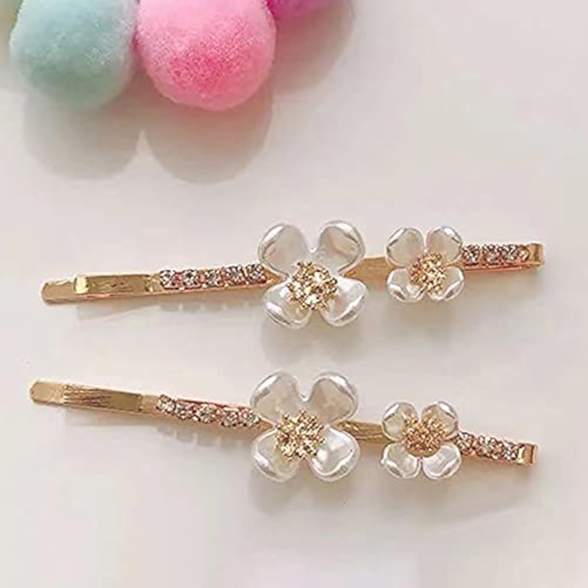 Flower Design Metal Hair Clips Set for Women