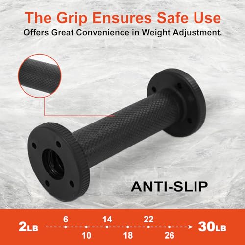 Image of Dumbbell Handles Pair Universal Handle, Adjustable Dumbbell Bar Fit 1 inch Plates, Standard Weight Plates with 1 inch Diameter, Portable Balance Quick Adjustable Weight for Workouts Home Gym