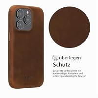 kalibri Schutzhülle kompatibel mit Apple iPhone 15 Pro - Hülle Leder - Hardcover Handy Cover Case Braun – Ansicht 3