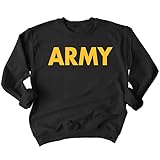 Military Gear Army Training PT Crewneck Sweatshirt, L, Black