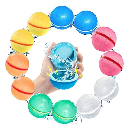 Willbetoper 12Pcs Magnetic Water Balloons, Self-Sealing Quick Fill Reusable Water Balloons for Kids and Adults Outside Summer Party
