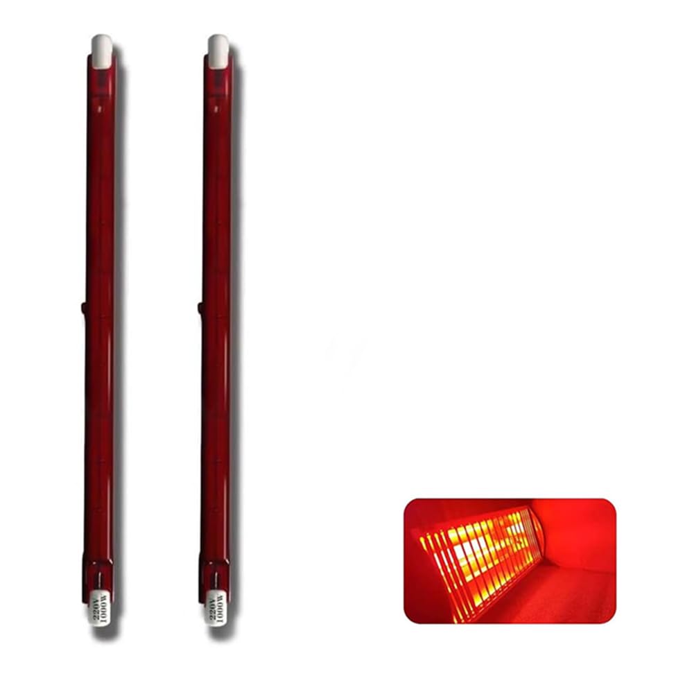 Halogen Bulb R7s Dimmable, 118mm 500W R7s Infrared Bulbs for U3 Heater, Red Quartz Heating Light Tube 500lm, 1000W 254mm R7s J-Type Linear Light, 360° Beam Angle Floodlight,118mm 300W,2Packs