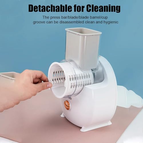 Electric Cheese Grater, Automatic Multi Vegetable Grater, Salad Maker Fruit Cutter, 65W Electric Chopper Slicer with 3 Replaceable Blades for Home Kitchen Use (Green) - Image 7