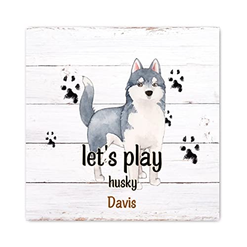 Plaque en bois patte de Husky, l'ornement idéal pour une buanderie accueillante