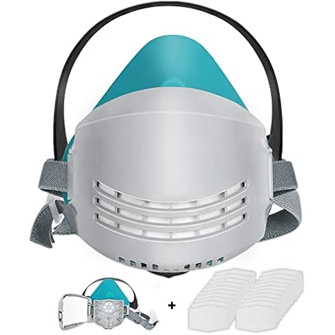 Reusable Half Facepiece with 20 Filters Set - ANUNU Dust Respirator with Replaceable Filters for Painting, Polishing, Welding, Vapor, Woodworking and Other Work Protection Cover