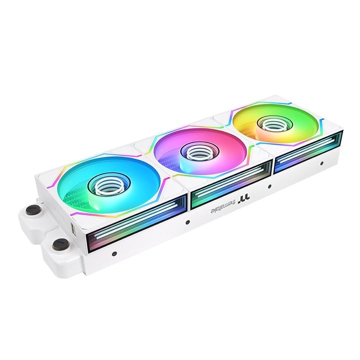 Image of Thermaltake SWAFAN 120 EX INFINITY ARGB; Infinity Mirror Hub & Frame; 120mm x 28mm; 500~2000 RPM; MagForce 2.0; Swappable Blades; 5V 3-Pin Motherboard Sync; Screw Covers; 3-Pack;White;CL-F254-PL12SW-A