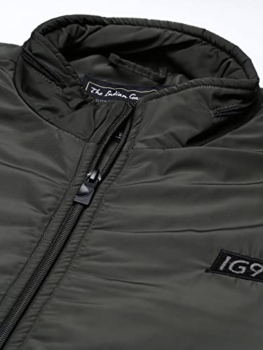 Image of The Indian Garage Co Men Slim Fit Solid Bomber Jackets