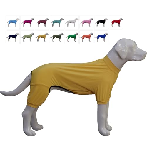 LoveLongLong Dog Jumpsuit with UV Protection and Quick-Dry Fabric for Spring Summer Pet Pajamas Yellow 3XL