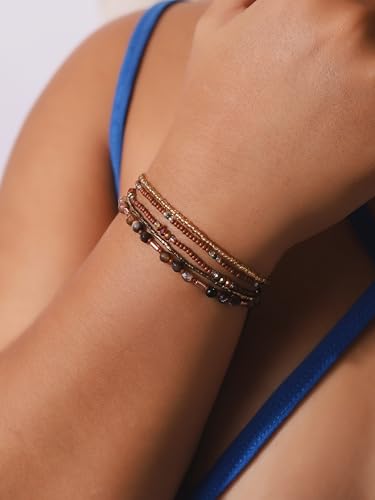 MINACHI Bohemian Bead Stacked Bracelet, Vintage Multi-Layer Bracelet, Gift for Her4